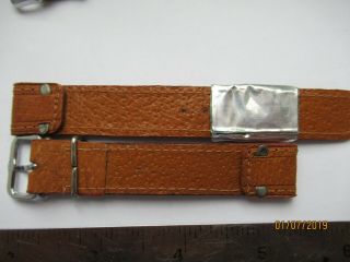vintage Open Ended 16MM Full Grain Pigskin Watch Strap 1940 ' s Made in England 5
