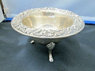 Vintage S.  Kirk & Son Repousse Sterling Silver Candy Dish Bowl 207