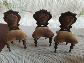 Antique Dollhouse Biedermeier Gothic Chairs Set of 6 4