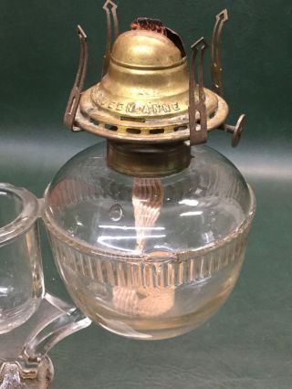 Rare 1870s D.  C.  Ripley Oil Kerosene Wedding Marriage Lamp Milk Glass Base 12