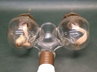 Rare 1870s D.  C.  Ripley Oil Kerosene Wedding Marriage Lamp Milk Glass Base 7