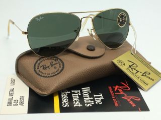 Vintage Ray Ban G15 Gold Aviator 58[]14 Arista B&l 58mm Metals Bausch Lomb