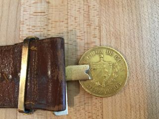 1916 Gold 10 Pesos U.  S.  Minted Coin Made Into A Vintage Belt With Gold Fittings 3