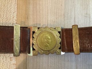 1916 Gold 10 Pesos U.  S.  Minted Coin Made Into A Vintage Belt With Gold Fittings 4