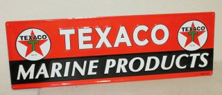 Large Vintage Style 42 " X 14 " Texaco Marine Oil Gas Station Signs Man Cave Usa