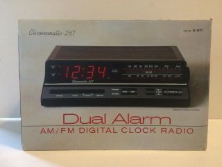 Rare Vintage Realistic Chronomatic 267 Alarm Clock Radio 12 - 1577 Radio Shack Nib