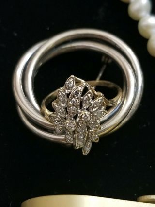 14k Yellow Gold And Diamond Ring Vintage Real Diamonds 8.  5 See In Pics Not Scrap