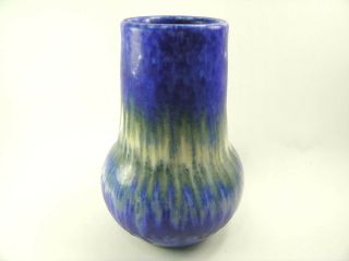 Ruskin Pottery Vase Blue Green & Cream Crystalline Glaze 1932 Art Deco