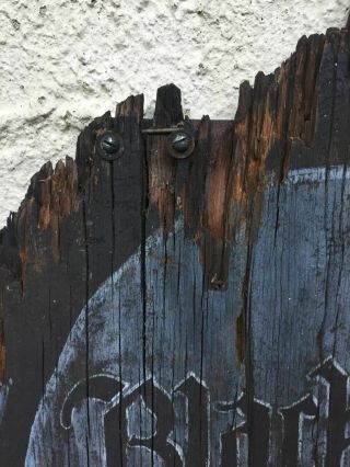 vintage 1900s antique hand - painted BLACKSMITH SHOP wooden horseshoe trade sign 7