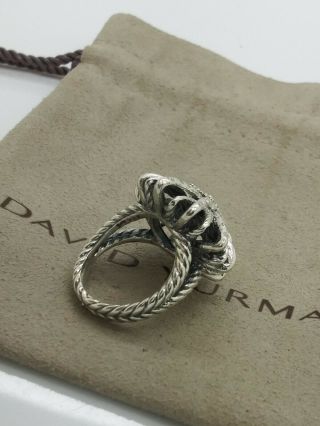Vintage David Yurman Sterling Silver Large 25mm Starburst Diamond Ring Size 6 4