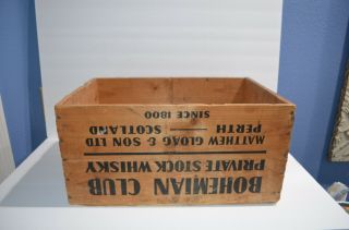 Vintage Bohemian Club Private Stock Whiskey Wood Box - RARE 2