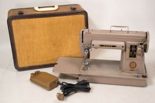 Vintage Singer 301a Electric Sewing Machine W/ Hard Case Heavy Duty