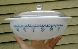 Pyrex Rare Snowflake Garland Ovenware 024 2 Qt Casserole Baking Dish With Lid