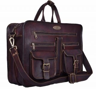 Men Vintage Leather Satchel Messenger Man Handbag Laptop Briefcase Bag