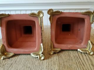 RARE MacKenzie Childs Torquay Candlesticks WITH BRASS FEET 7