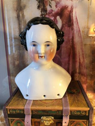 Antique Three Hole Breast Plate China Larger Doll Head