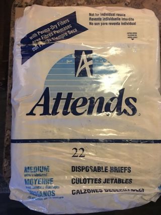 Vintage Attends Diapers Medium Size 22ct 1995