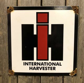 Vintage International Harvester Co.  Porcelain Enamel Sign Tractor Farm