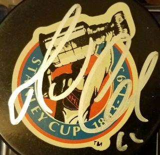 Mario Lemieux HOF SIGNED vintage Stanley Cup Penguins official game Hockey Puck 2