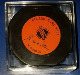 Mario Lemieux HOF SIGNED vintage Stanley Cup Penguins official game Hockey Puck 3