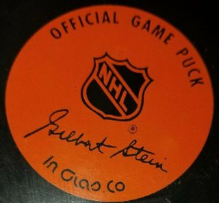 Mario Lemieux HOF SIGNED vintage Stanley Cup Penguins official game Hockey Puck 4