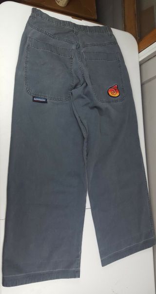 vintage 90s Jnco classic edition Grey Twin Cannon wide leg Jean 36w 32l USA Made 5