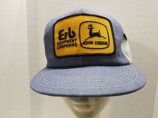 Vintage John Deere Erb K Products Mesh Snapback Trucker Hat With Tags