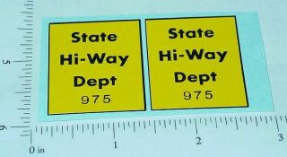 Tonka State Hiway Dept.  975 Sticker Set Tk - 075