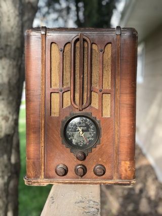 Zenith Wood Case Tombstone Tube Radio 5 - S - 29 1936 Antique Vintage