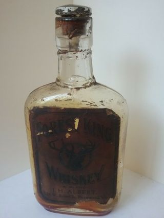 Vintage Forest King Whiskey Bottle J.  H.  Albert Richmond Va 826 W.  Broad St 1900 