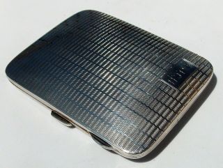 Rare Stunning S Blanckensee Solid Silver Engine Turned Pattern Cigarette Case