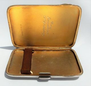 RARE STUNNING S Blanckensee SOLID SILVER ENGINE TURNED PATTERN CIGARETTE CASE 2