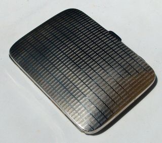 RARE STUNNING S Blanckensee SOLID SILVER ENGINE TURNED PATTERN CIGARETTE CASE 5