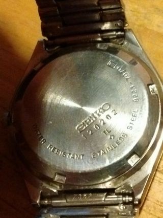 Vintage Seiko 8223 - 7070 Day Date Men ' s Watch,  running 8223A Movement w/new Bat H 8