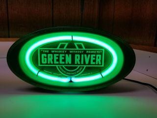 Vintage Green River Whiskey Countertop Neon Sign Art Deco 1950’s? Rare