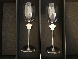 Vintage Rosenthal Versace White Wine Glasses Medusa, .  Set Of Two