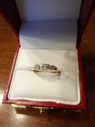 Vintage Antique Art Deco 14k Yellow White Gold Diamond Wedding Band Ring (477)