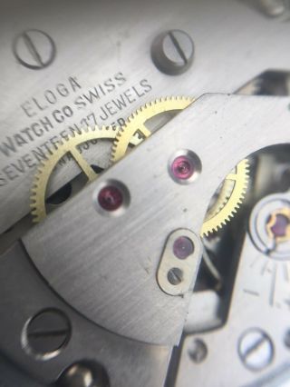 Eloga Swiss Vintage Sector Dial Gold Hands Men ' s Homage Mechanical Dress Watch 6