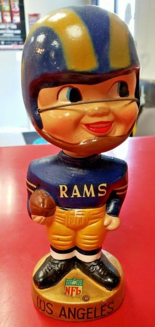 Vintage 1968 Los Angeles Rams Team Mascot Bobblehead W/ Box Japan 3