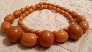 Vintage Honey Amber Butterscotch Bakelite Bead Necklace 85g 65cm