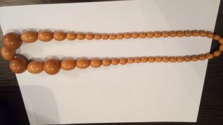 Vintage Honey Amber Butterscotch Bakelite Bead Necklace 85g 65cm 5
