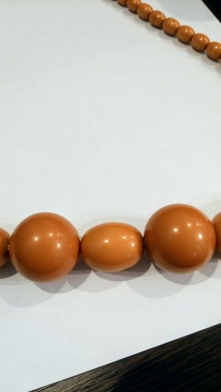 Vintage Honey Amber Butterscotch Bakelite Bead Necklace 85g 65cm 6