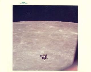 Vintage Nasa Apollo 11 Lm Viewed From Csm A Kodak Paper Blue No.  As11 - 44 - 6626