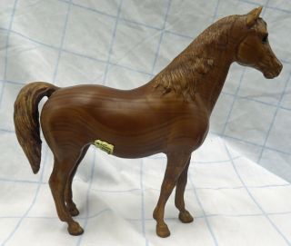1950s - 60s Vintage Breyer Woodgrain Standing Horse Stamped Tenite Acetate Label