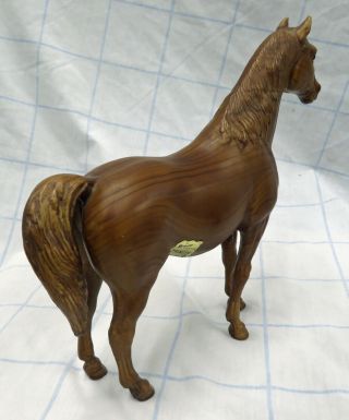 1950s - 60s Vintage BREYER Woodgrain Standing Horse Stamped Tenite Acetate LABEL 2