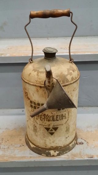 Antique Or Vintage Us Oil Can Petroleum Found In Normandie