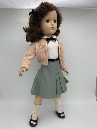Margaret in Rare Tagged Green School Girl Dress Vintage Madame Alexander Doll 4