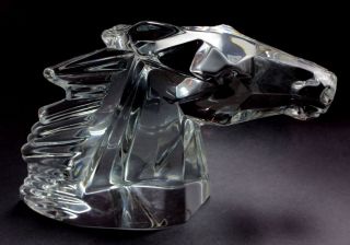 Rare Vintage Daum " Tete De Cheval " Horse Head Crystal Glass Figurine Sculpture