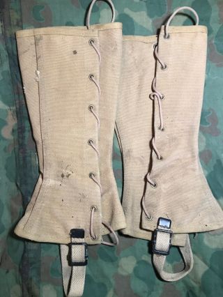 & Scarce Ww2 U.  S.  Marine Corps Uniform Leggings,  Named