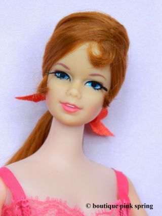 Vintage Mod Stacey Long Red Hair Twist N Turn Barbie Doll W/ Dream - Ins Outfit